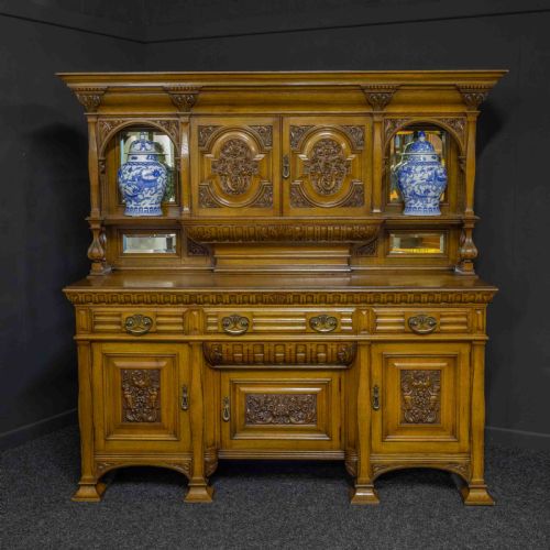 EDWARDIAN OAK SIDEBOARD BY J CAMBELL CO CABINET MAKERS GLASGOW - ADDITIONAL PHOTO 1