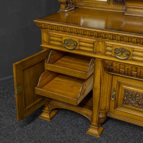 EDWARDIAN OAK SIDEBOARD BY J CAMBELL CO CABINET MAKERS GLASGOW - ADDITIONAL PHOTO 2