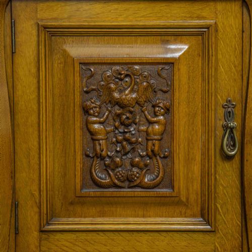 EDWARDIAN OAK SIDEBOARD BY J CAMBELL CO CABINET MAKERS GLASGOW - ADDITIONAL PHOTO 8