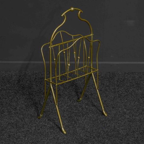 edwardian brass magazine rack - CATEGORY: ANTIQUE MISCELLANEOUS - DATED EDWARDIAN