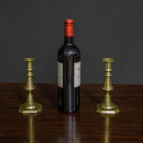 VICTORIAN BRASS CANDLESTICKS - ADDITIONAL PHOTO 2