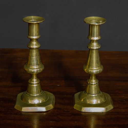 VICTORIAN BRASS CANDLESTICKS - ADDITIONAL PHOTO 3