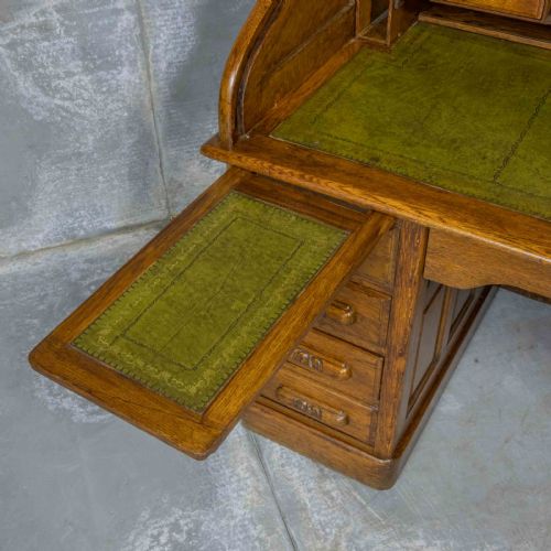 EDWARDIAN OAK ROLL TOP DESK - ADDITIONAL PHOTO 10