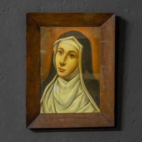 late victorian oil painting of a nun - CATEGORY: ANTIQUE ART - DATED VICTORIAN