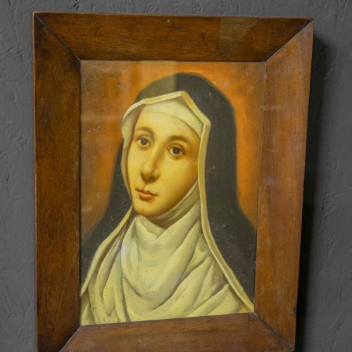 LATE VICTORIAN OIL PAINTING OF A NUN - ADDITIONAL PHOTO 5