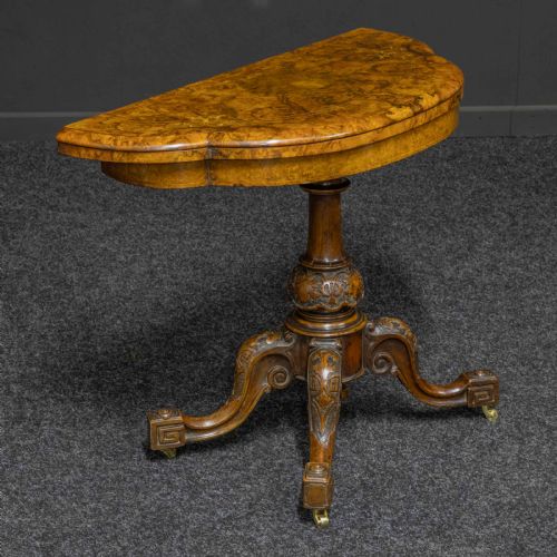 VICTORIAN WALNUT CARD TABLE - ADDITIONAL PHOTO 2