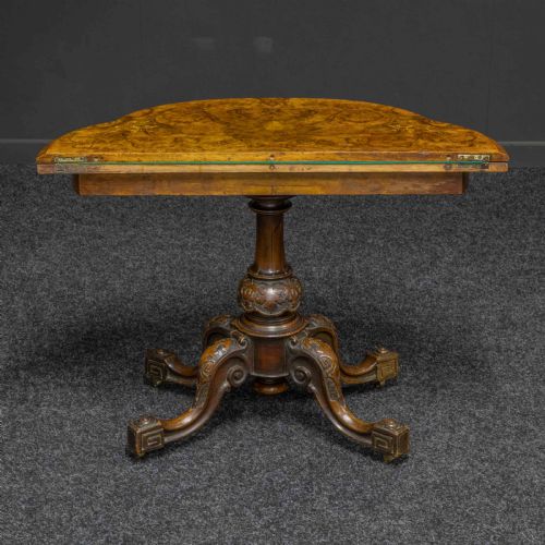 VICTORIAN WALNUT CARD TABLE - ADDITIONAL PHOTO 3
