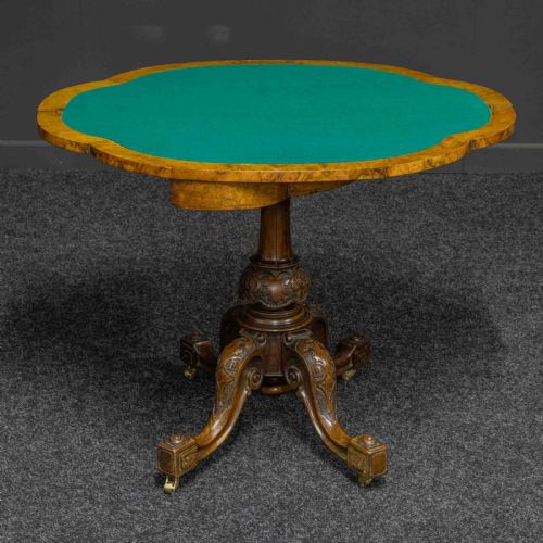 VICTORIAN WALNUT CARD TABLE - ADDITIONAL PHOTO 4