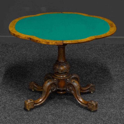 VICTORIAN WALNUT CARD TABLE - ADDITIONAL PHOTO 5