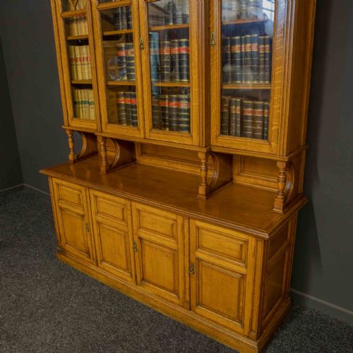 EDWARDIAN OAK BOOKCASE - ADDITIONAL PHOTO 4