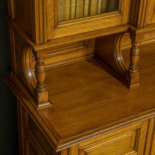 EDWARDIAN OAK BOOKCASE - ADDITIONAL PHOTO 9