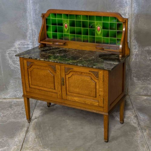 edwardian oak washstand - CATEGORY: ANTIQUE FURNITURE - DATED EDWARDIAN