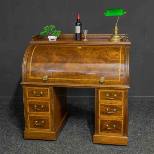 SHERATON REVIVAL MAHOGANY CYLINDER DESK - ADDITIONAL PHOTO 1