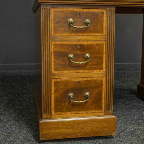SHERATON REVIVAL MAHOGANY CYLINDER DESK - ADDITIONAL PHOTO 14