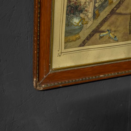 19TH CENTURY FIREPLACE WATERCOLOUR - ADDITIONAL PHOTO 2