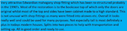 EDWARDIAN SHOP FITTING BOOKCASE - ADDITIONAL PHOTO 17