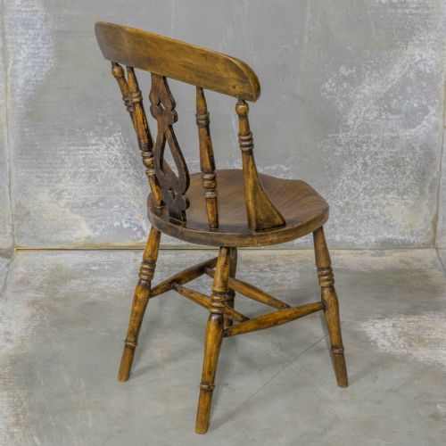 SET OF FOUR VICTORIAN ELM AND BEECH KITCHEN CHAIRS - ADDITIONAL PHOTO 5