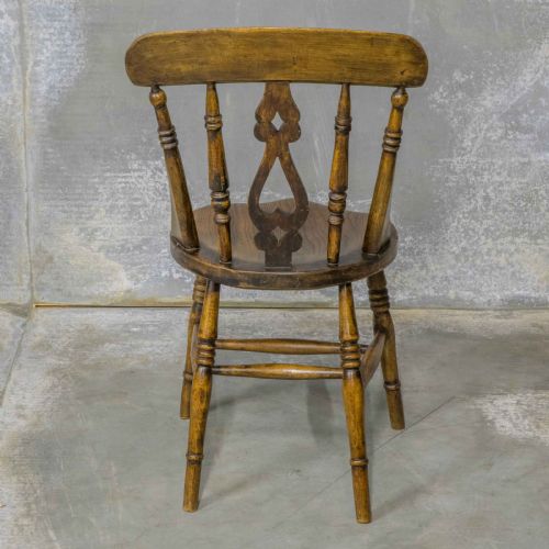 SET OF FOUR VICTORIAN ELM AND BEECH KITCHEN CHAIRS - ADDITIONAL PHOTO 6