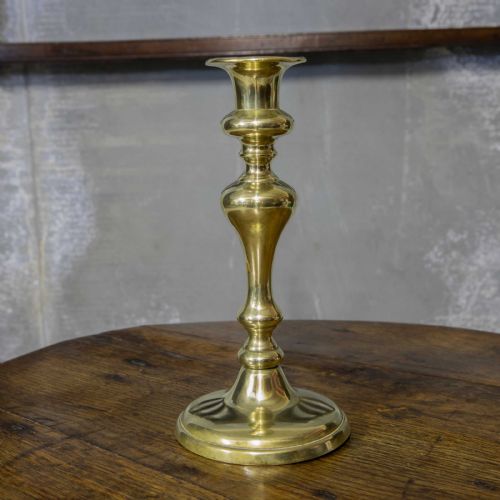 PAIR OF EARLY 19TH CENTURY BRASS CANDLESTICKS - ADDITIONAL PHOTO 3