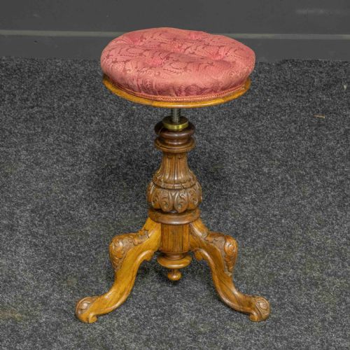 VICTORIAN ROSEWOOD PIANO STOOL - ADDITIONAL PHOTO 1