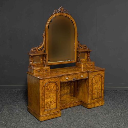 victorian burr walnut dressing table - CATEGORY: ANTIQUE DRESSING TABLES - DATED VICTORIAN