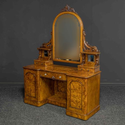 VICTORIAN BURR WALNUT DRESSING TABLE - ADDITIONAL PHOTO 3