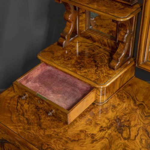 VICTORIAN BURR WALNUT DRESSING TABLE - ADDITIONAL PHOTO 6