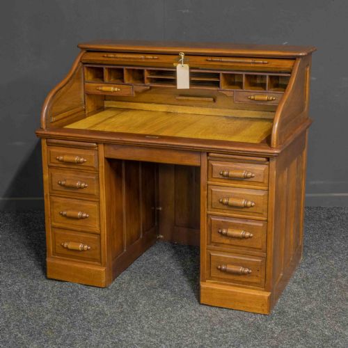 SMALL EDWARDIAN ROLL TOP DESK - ADDITIONAL PHOTO 1