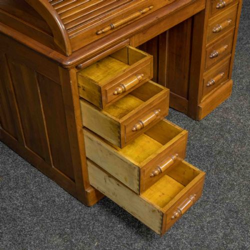SMALL EDWARDIAN ROLL TOP DESK - ADDITIONAL PHOTO 11