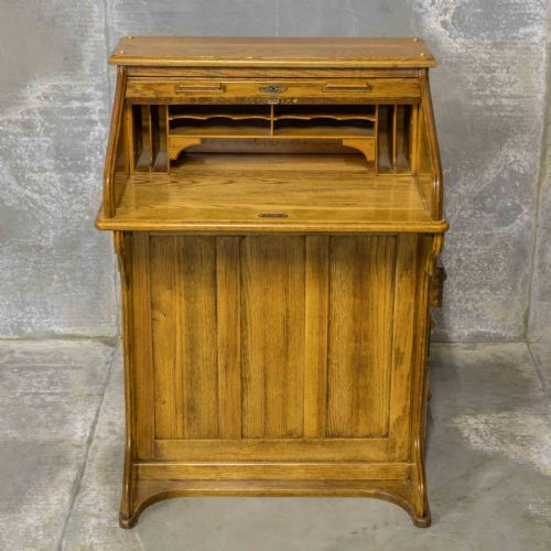 SMALL EDWARDIAN OAK DESK - ADDITIONAL PHOTO 6