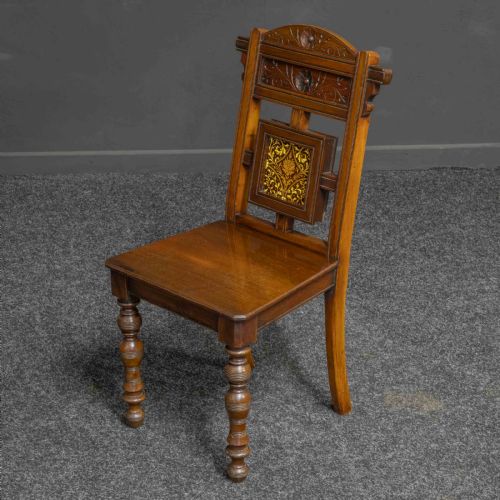 VICTORIAN WALNUT HALL CHAIR - ADDITIONAL PHOTO 4