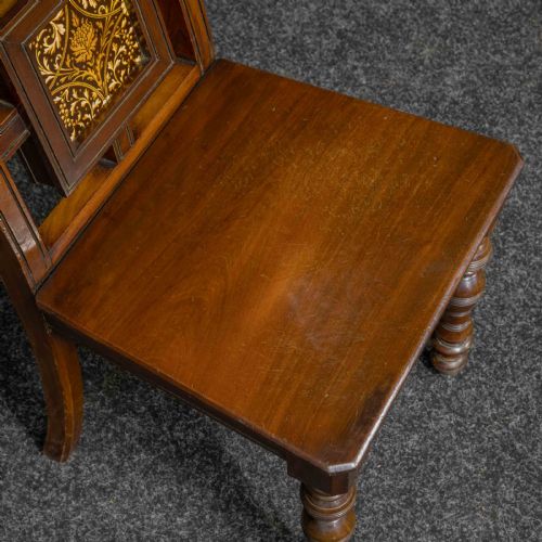 VICTORIAN WALNUT HALL CHAIR - ADDITIONAL PHOTO 8