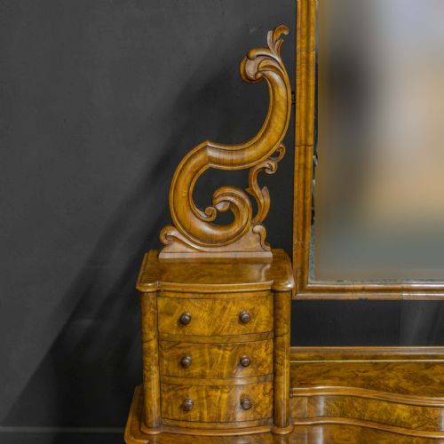 MID VICTORIAN BURR WALNUT DRESSING TABLE - ADDITIONAL PHOTO 6