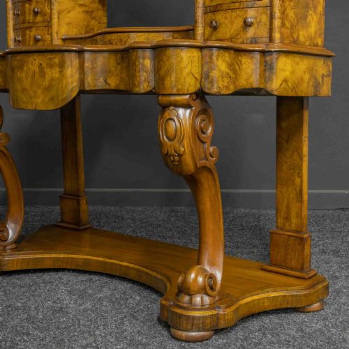 MID VICTORIAN BURR WALNUT DRESSING TABLE - ADDITIONAL PHOTO 9