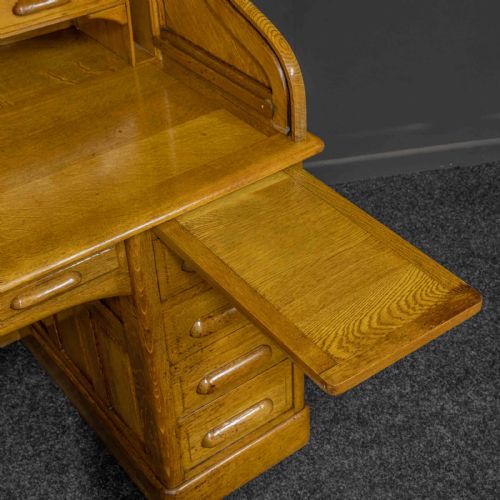 EDWARDIAN OAK ROLL TOP DESK - ADDITIONAL PHOTO 7