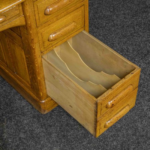 EDWARDIAN OAK ROLL TOP DESK - ADDITIONAL PHOTO 10