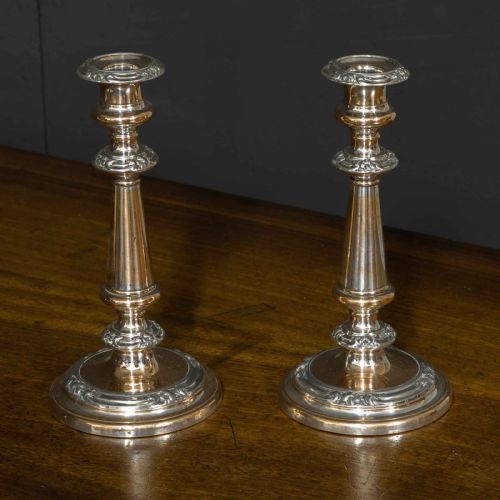 VICTORIAN SHEFFIELD PLATE CANDLESTICKS - ADDITIONAL PHOTO 2