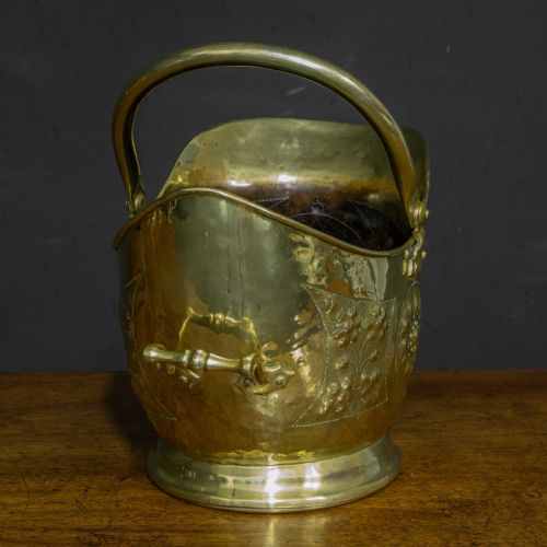 VICTORIAN BRASS COAL HELMET - ADDITIONAL PHOTO 1