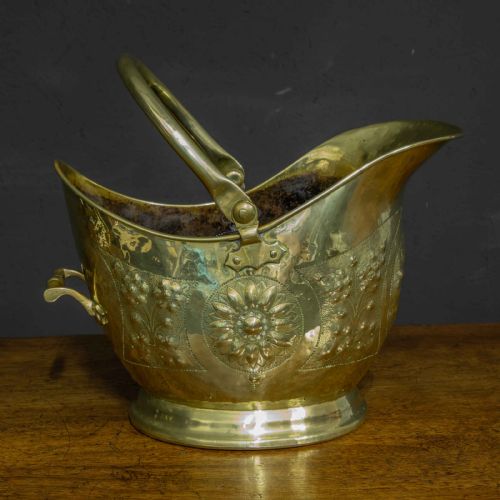 VICTORIAN BRASS COAL HELMET - ADDITIONAL PHOTO 2
