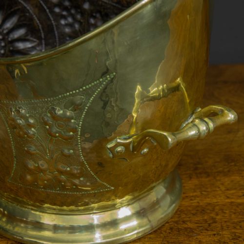 VICTORIAN BRASS COAL HELMET - ADDITIONAL PHOTO 5