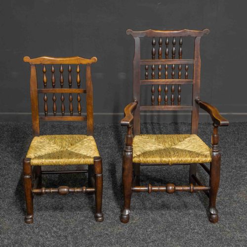 SET OF EIGHT GEORGIAN LANCASHIRE SPINDLEBACK CHAIRS - ADDITIONAL PHOTO 5