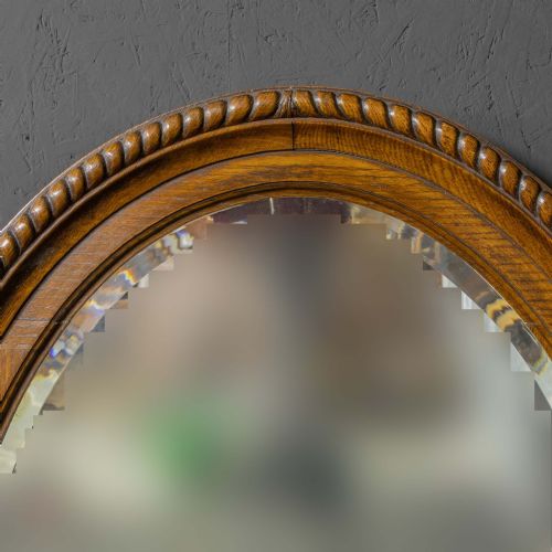 LARGE EARLY 20TH CENTURY OVAL OAK MIRROR - ADDITIONAL PHOTO 1
