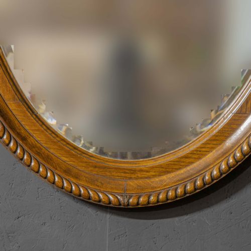 LARGE EARLY 20TH CENTURY OVAL OAK MIRROR - ADDITIONAL PHOTO 5