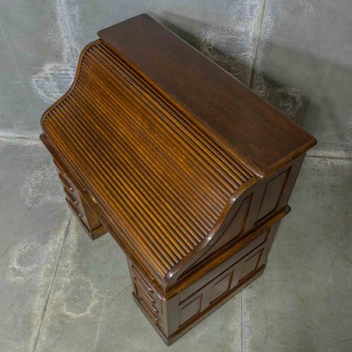 EDWARDIAN OAK ROLL TOP DESK - ADDITIONAL PHOTO 10