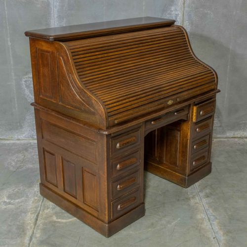EDWARDIAN OAK ROLL TOP DESK - ADDITIONAL PHOTO 12