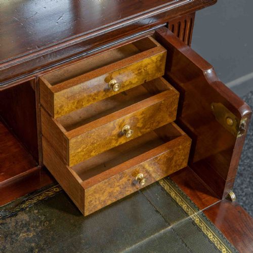VICTORIAN WALNUT SECRETAIRE BOOKCASE - ADDITIONAL PHOTO 4