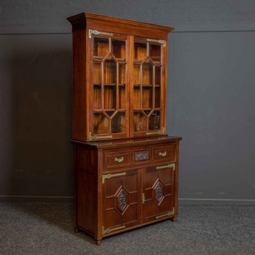 VICTORIAN WALNUT SECRETAIRE BOOKCASE - ADDITIONAL PHOTO 16