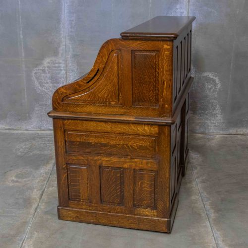 EDWARDIAN OAK AUTOTYPE ROLL TOP DESK - ADDITIONAL PHOTO 21