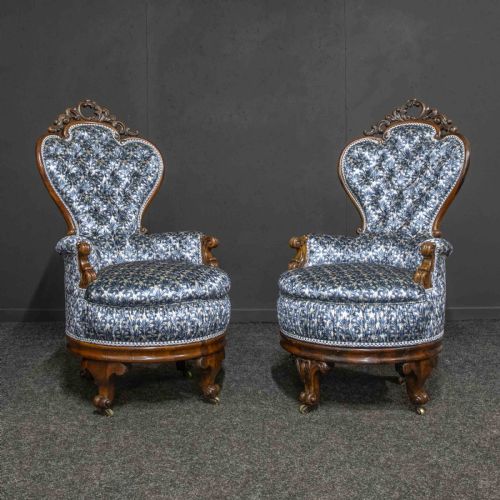 2 VICTORIAN LINER CHAIRS - ADDITIONAL PHOTO 1