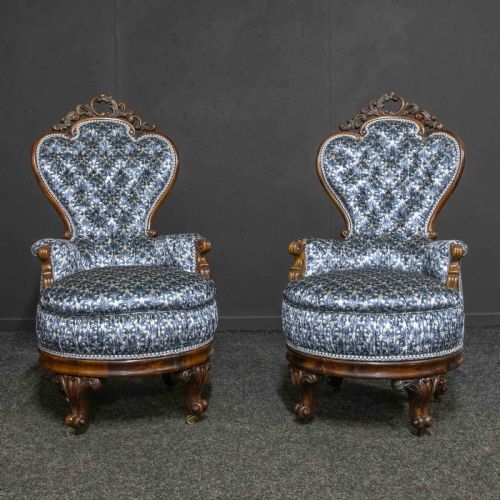 2 VICTORIAN LINER CHAIRS - ADDITIONAL PHOTO 4